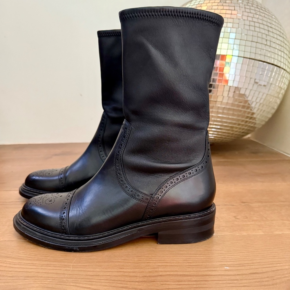 Loewe black stretch leather boots 40 - Picture 5 of 7